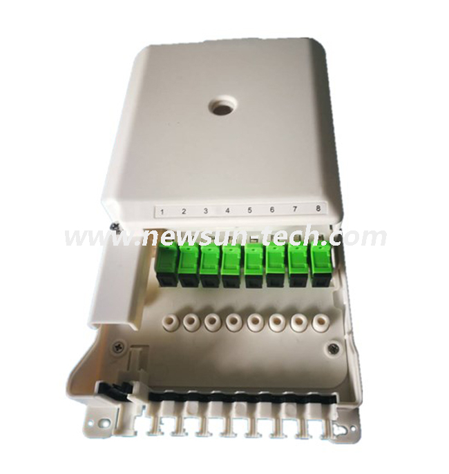 NSTB-F8T 8 Port FTTH Fiber Optic Terminal Box Fit with Splitter